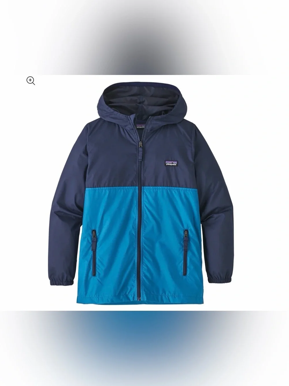 Patagonia Boys' Light & Variable Hoody Hooded Colorblock Jacket in Navy & Blue